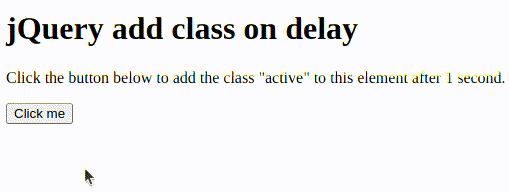 jQuery Add Class with Delay
