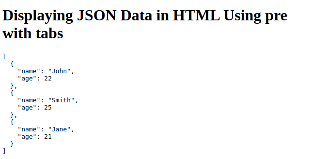 display JSON data in HTML in a more readable format