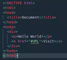 HTML sample code