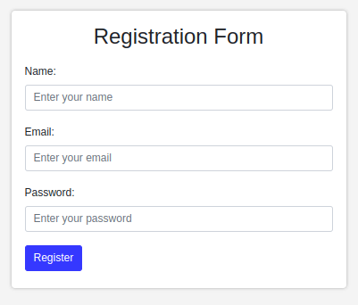 Registration Form in HTML 4