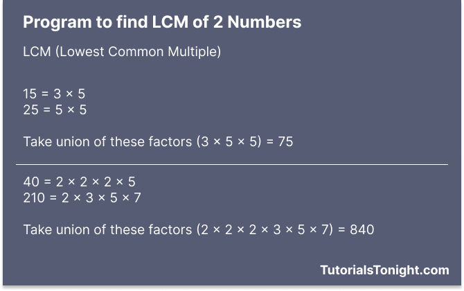 LCM Of Two Numbers In Java Using 3 Methods 